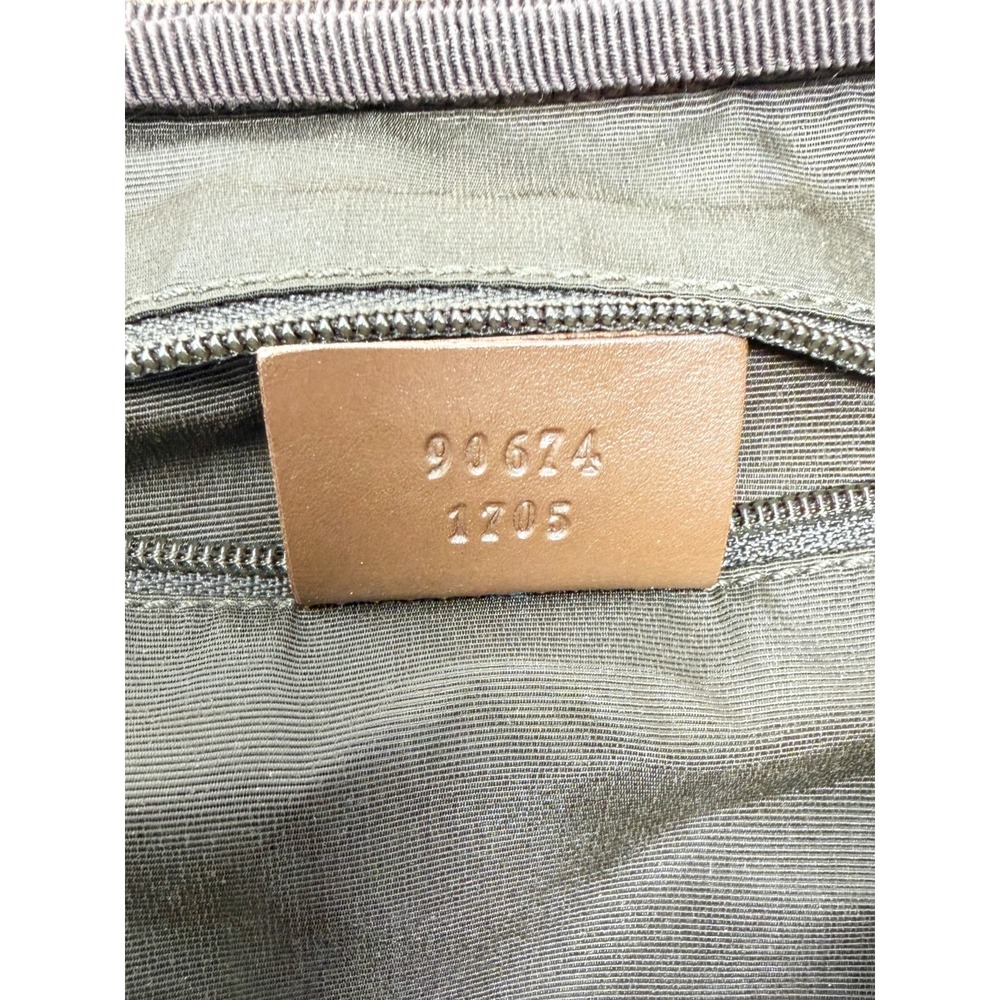 Gucci GG Monogram Canvas Shoulder Bag Brown Leather Vintage Y2K Tote - Picture 6 of 11